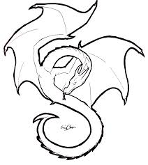 Free Standard Dragon Outlines Dragon Line Dragon Line Drawing Simple Line Drawings