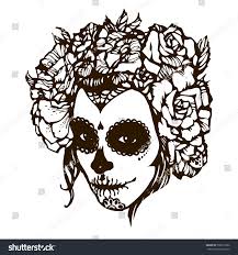 In this drawing tutorial we are going to learn how to draw santa claus step by step. Girl With Skeleton Make Up Hand Drawn Vector Royalty Free Stock Vector 590217062 Avopix Com