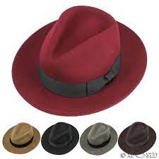 New 100 Felt Wool Crushable Fedora Trilby Wide Brim Hat Size S M L Xl 5 Colour Wide Brim Hat Hat Sizes Hats