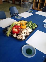 Side By Side Studio Reggio Emilia Classroom Fruit Painting Olivers Vegetables