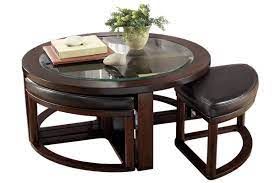 Finished in smooth black and white vertical stripes, this circular coffee table constitutes a truly stylish accent. The Coffee Table I Want Coffee Table With Seating Coffee Table Coffee Table With Chairs