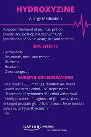 Hydroxyzine Nursing School Survival Nurse Nursing School Notes