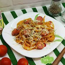 Спагетти с сосисками и сыром в духовке - рецепт автора Светлана Лыжина   Амбассадор