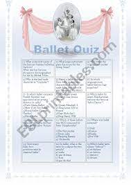 But maybe you're the type who's destined to become a total ballet pro. Ballet Quiz Esl Worksheet By Savvinka