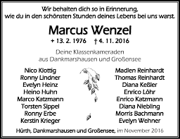 Traueranzeigen von Marcus Wenzel
