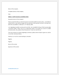 Aug 05, 2021 · get proof of tricare coverage the proof of insurance feature on milconnect lets you generate, save, and print an eligibility letter that provides proof of current health care coverage under tricare. Employer Health Insurance Cancellation Letter Word Excel Templates