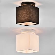 Light flush mount modern chandelier ceiling lamp for bedroom dining room hallway. Modern Style Square Flush Mount Light Fabric 1 Light Black White Ceiling Light For Study Room Takeluckhome Com