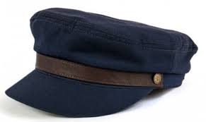 Brixton Sailor Cap Navy Leather Hats For Men Canvas Hat Sailor Cap