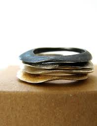 Black And Gold Jewelry Stand Stack Rings Contemporary Jewelry Gold And Black Rings Gifts Etsy Contemporary Ring Contemporary Jewelry Black Rings