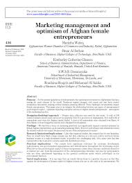Country facilitator of peace through business. Pdf Marketing Management And Optimism Of Afghan Female Entrepreneurs