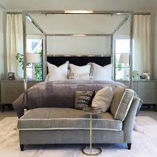 It's been so fun showing you guys each update as it happens, as opposed to just one final reveal. Mirrored Canopy Bed With Black Velvet Headboard Transitional Bedroom Black Canopy Beds Interior Design Bedroom Bedroom Design