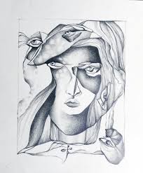 Graphite Blind Contour Drawing Contour Drawing Abstract Art Painting