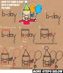 Birthday Celebration Drawing For Kids How To Draw Cartoon Birthday Party Boy Holding Balloons From The Word B Day Easy Step By Step Drawing Tutorial For Kids How To Draw Step By Step Drawing Tut