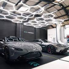 hexagrid led lighting getlitledlighting in 2021 garage design garage lighting luxury garage