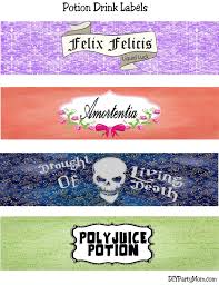 I quickly got started and printed and cut the smallest labels to fit on. Diy Party Mom Harry Potter Potion Drink Labels
