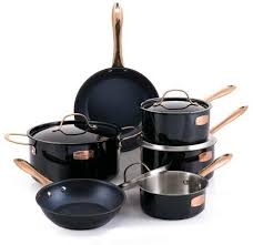 Cooks Club Memphis Black 10 Piece Cookware Set Walmart Com Cookware Set Induction Cookware Pots And Pans Sets