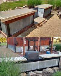 Here is the cooking/grill area that is covered with roof pavilion. 15 Amazing Diy Outdoor Kitchen Plans You Can Build On A Budget Diy Crafts