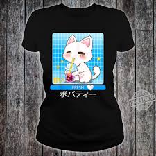 In other words, they're seen and treated as actual cats by the world, but drawn in nekopara ネコぱら, cats are cute anime girls. Kawaii Japanese Anime Cat Drinking Boba Tea Cute Cat Shirt