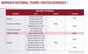 The new days are identical for days to the original race schedule. Meg Linehan On Twitter Uswnt 2021 Schedule In One Tweet 4 10 And 4 13 Away Friendlies 6 10 16 Tournament Of Nations Late June Early July 2 Non Fifa Date Friendlies Olympics 9 18 And 9 21 10 23 And 10 26 Home Friendlies 11 25 And 11 28 12 1