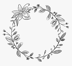 This image is protected by copyright law and can not be legally used without purchasing a license. Flower Wreath Round Circle Frame Border Vinesandleaves Round Flower Border Black And White Hd Png Download Transparent Png Image Pngitem