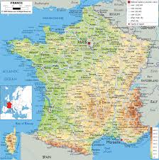 Physical Map Of France Ezilon Maps Michaelsusanno C France Map Camping France France