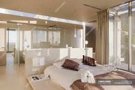Maybe you would like to learn more about one of these? Bed And Bathroom In Modern Master Bedroom Real Estate Travel Stock Photo 199881942
