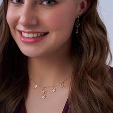 Lantern Station Diamond Necklace, Round Bezel Diamond Necklace, Solid 14K  Gold Necklace, Art Deco Antique Necklace, Geometric Charm Necklace