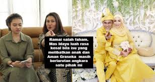 Kata mas idayu lagi, dia berharap bekas suaminya itu tidak sesekali melupakan anak perempuan mas idayu dan aman graseka berkahwin pada tahun 1997 namun berpisah pada tahun 2006. Ramai Salah Faham Mas Idayu Luah Rasa Kesal Bila Isu Yang Melibatkan Anak Dan Aman Graseka Masih Berlarutan Angkara Satu Pihak Ini