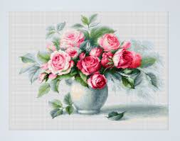 Animal paws cross stitch pattern, modern dog and cat design, cross stitch heart, easy embroidery, simple, quick printable instant download. Lucas S Etude With Roses Counted Cross Stitch Kit Multi Colour Buy Online In Sri Lanka At Desertcart Lk Productid 114684654