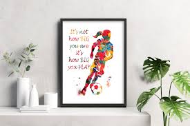 Soccer Player Girl Quote Watercolor Art Sports Wall Decor Girl's Room  Artwork Kid's Room Decor Soccer Player Gift 8x10 Inc. Unframed Print