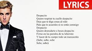 justin bieber: despacito quiero respirar tu cuello despacito deja que te diga cosas al oído para que te acuerdes si no estás conmigo despacito according to bieber, he sang in spanish for the first time in his life. Luis Fonsi Daddy Yankee Despacito Ft Justin Bieber Lyrics Youtube