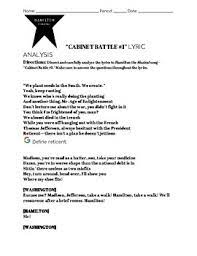 Hamilton cabinet battle 1 lyrics. Hamilton Cabinet Battle 1 Lyric Analysis By Hist Eo Geo Tpt