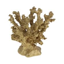 Als korallen (von altgriechisch κοράλλιον korállion „koralle) werden sessile, koloniebildende nesseltiere (cnidaria) bezeichnet. Deko Koralle 11 Cm Hoch Gold Von Werner Voss