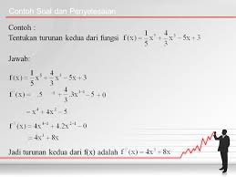 Dalam matematika, ilmu aljabar mengambil peran yang cukup besar. Turunan Fungsi Aljabar Ppt Download