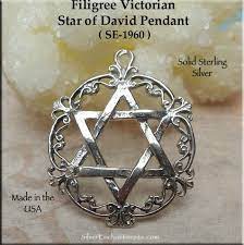 Sterling Silver Star Of David Pendant Victorian Jewish Star Necklace Star Of David Pendant Star Of David Sterling Silver Jewelry