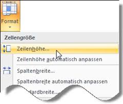Bei zu breiten tabellen druckt excel erst mal so viele zeilen und spalten wie auf einem blatt platz haben. Die Zeilenhohe Und Spaltenbreite In Excel 2007 Und 2010 In Zentimeter Oder Millimeter Eingeben Office Kompetenz De