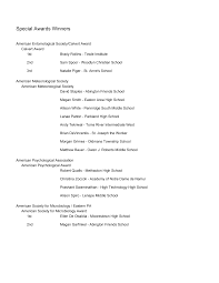 Special Awards Winners