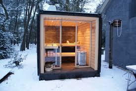 Sauna In Container By Robuust Architecten For Bouwjeeigensauna Com Sauna Tuinhuisjes Containerhuis