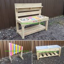 Handmade Wooden Kids Children S Outdoor Sensory Play Bundle Mud Kitchen With Xylophone With Sand An In 2020 Mud Kitchen Pallet Projects Kids Sand And Water Table