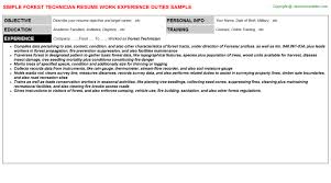 See more ideas about basic resume examples, basic resume, resume examples. Forest Technician Resume Sample
