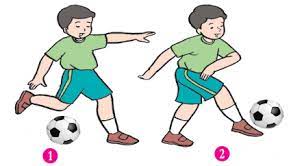 Variasi dan kombinasi gerak manipulatif dengan lokomotor (mengumpan bola). Nuansa Pendidikan Variasi Dan Kombinasi Gerak Dasar Dalam Permainan Sepak Bola Daring Penjas Kelas 6