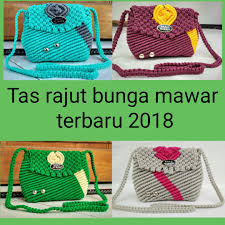 Cara membuat tas tali kur motif bunga mawar terbaru.full dari awal sampai selesai.mengunakan tali kur sembur 2 warna.potong tali 2,5 m sebanyak 72 untuk me. Tasrajutbunga Hashtag On Twitter