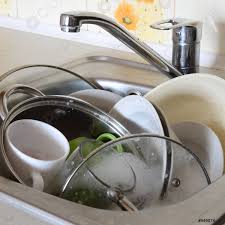 dirty dishes and unwashed kitchen