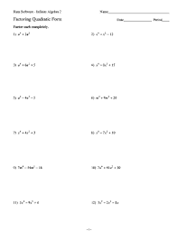 Therefore, it is necessary to monitor changes in the kuta software infinite algebra 2 answer key and to update it in a timely manner. Kuta Factoring Quadratics Fill Online Printable Fillable Blank Pdffiller