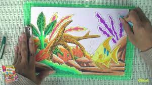 Sedangkan oil pastel memiliki tekstur yang lembut dan berminyak, hasil gambar yangdihasilkan pun lebih baik, lebih halus, dan mudah menempel pada krayon banyak digunakan di atas kertas, ini karena ia sulit diaplikasikan ke media gambar yang lain. Tutorial Mewarnai Ikan Dan Pemandangan Di Akuarium Dengan Krayon Oil Pastel Youtube