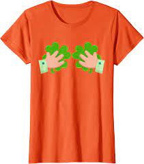 Amazon.com: Womens St. Patrick's Day Shamrock Boobs Leprechaun Hands Funny  Gift T-Shirt : Clothing, Shoes & Jewelry