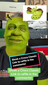 Shrek x Crocs Classic Link to raffle in the comments! #sneakers  #sneakerhead #sneakertok #sneakeraddict #sneakernews #crocs #shrek  #hypebeast #sneakergirl