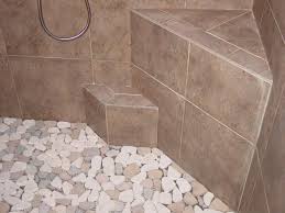 River Pebble Flooring Note That Stones With A Relatively Straight Side Are Placed Near The Shower Floor Pebble Shower Floor Pebble Tile Shower Floor