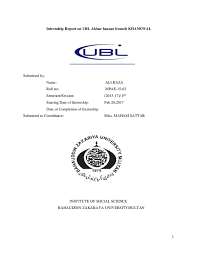 Wateen ptcl evo (post paid & prepaid) qubee online shopping portal payments for items purchased from the. Doc Internship Report On Ubl Akbar Bazaar Branch Khanewal Hammad Mansha Academia Edu
