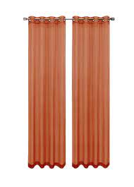 Our sheer curtain panels hang with a rod pocket. Moshells Home Decorative 84 Grommet Sheer Curtain Rust Walmart Com Walmart Com